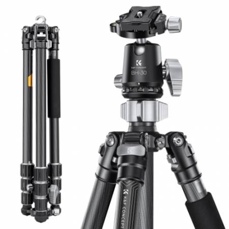 K&F Concept KF4528 - zestaw foto, statyw X254C4 Carbon + głowica kulowa BH-30